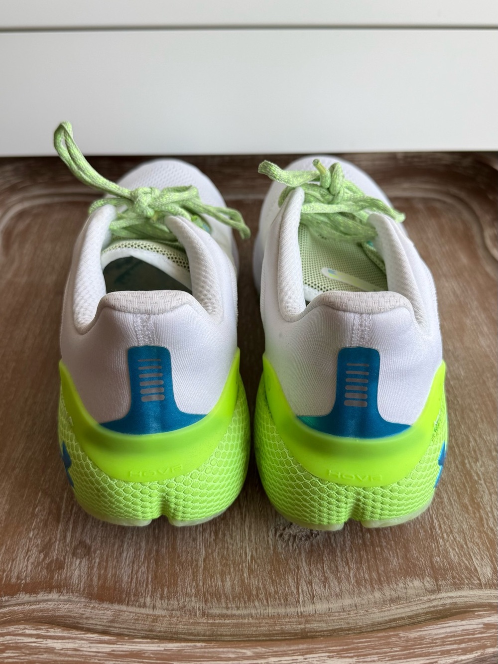 Under Armour Women’s White and Neon Green Mesh Running Sneakers | Size 12 - Picture 10 of 12